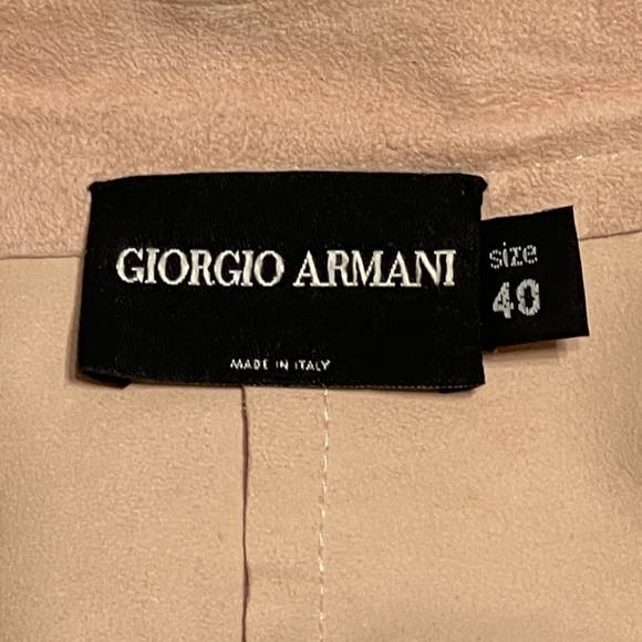 Vintage Giorgio Armani Pale Pink Suede Leather Jacket - Picture 8 of 10